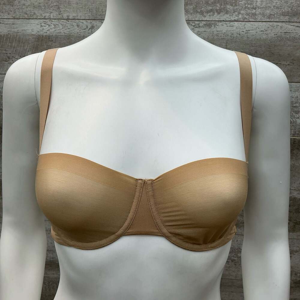 SKIMS No Show Unlined Balconette Bra Size 32C Clay Tan